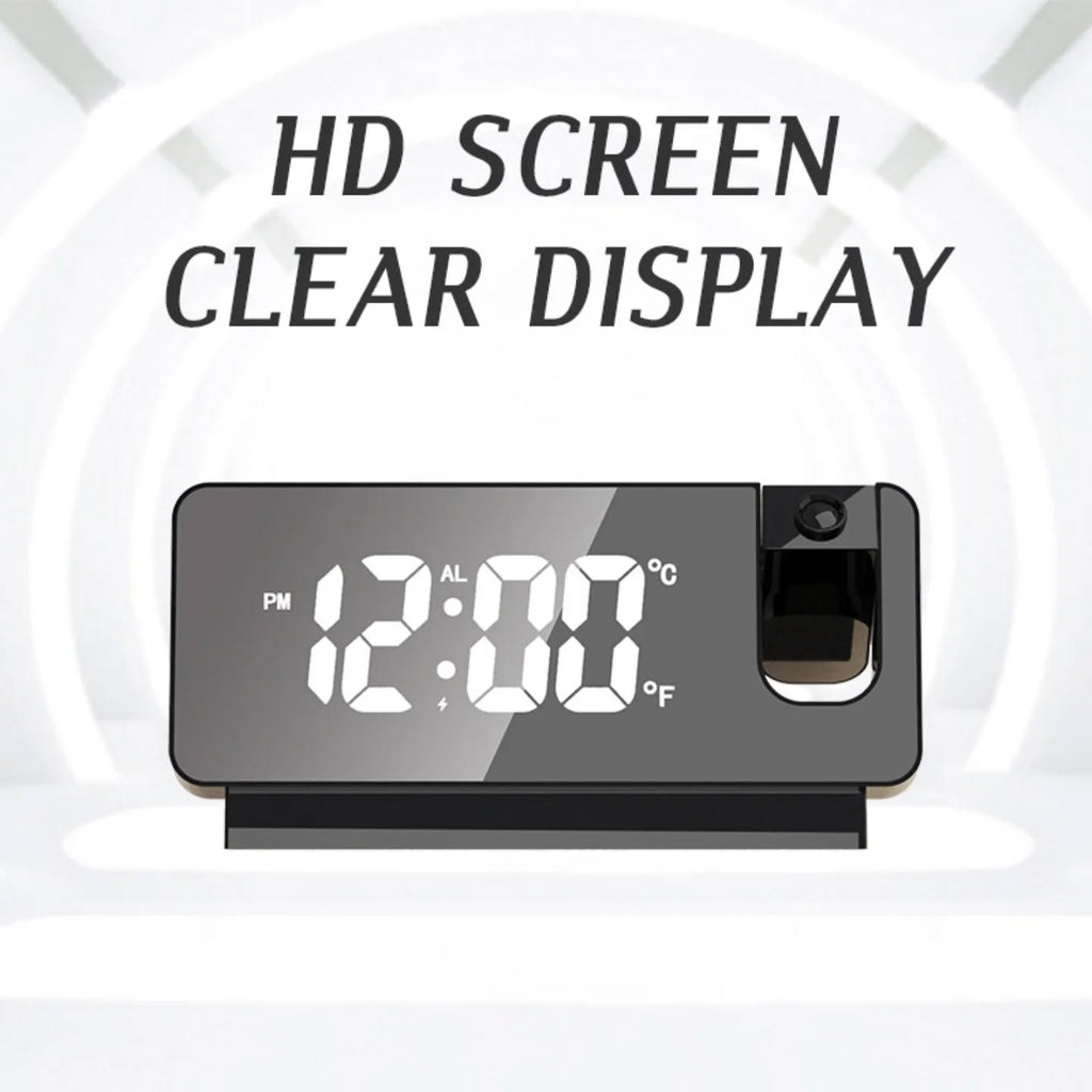 ساعة رقمية حديثة بإسقاط ضوئي وقياس درجة الحرارة