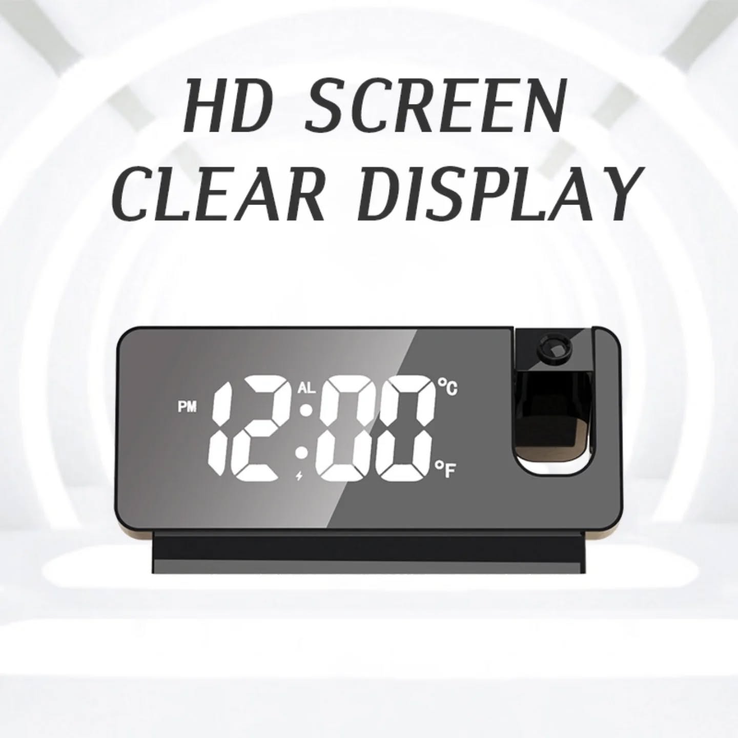 ساعة رقمية حديثة بإسقاط ضوئي وقياس درجة الحرارة