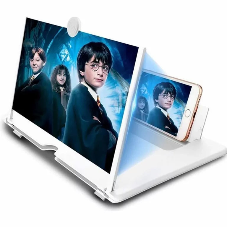 مكبر شاشة الهاتف الذكي، مكبر شاشة ثلاثي الأبعاد، حامل قابل للطي، شاشة كبيرة عالية الدقة مقاس 12 بوصة.